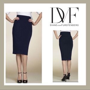 Diane Von Furstenburg Black Marta Pencil Skirt Size 4